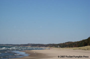 clear sky lake beach Michigan